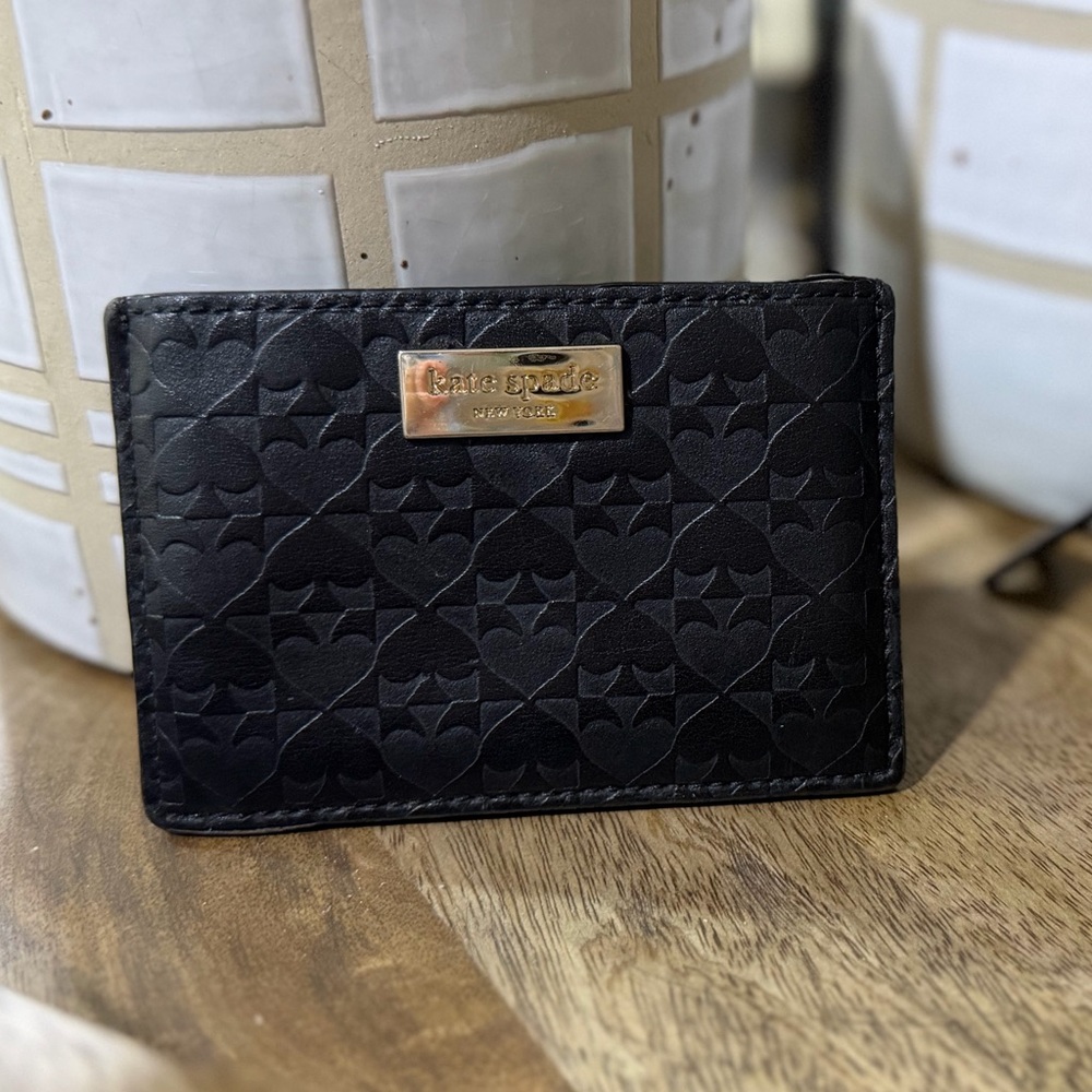 Kate Spade Black Embossed Card Wallet